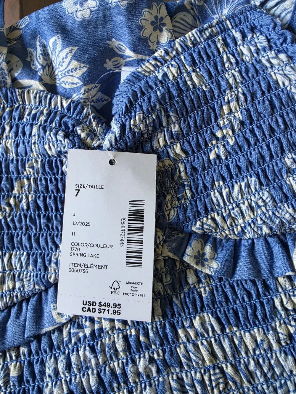 Gymboree Blue Floral Smocked Sundress